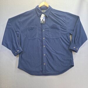Graphite‎ Men's Blue Fleece Long Sleeve Button Up Shirt/Shacket Size XL NWT